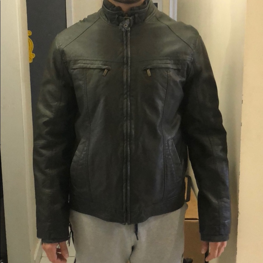 Perry Ellis faux leather coat